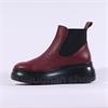 Wonders Platform Chunky Sole Gusset Boot - Burgundy Leather